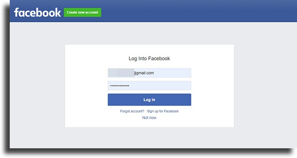 log in with facebook Instagram password using Facebook