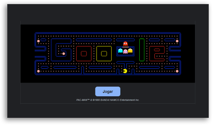 jogando PacMan no Google