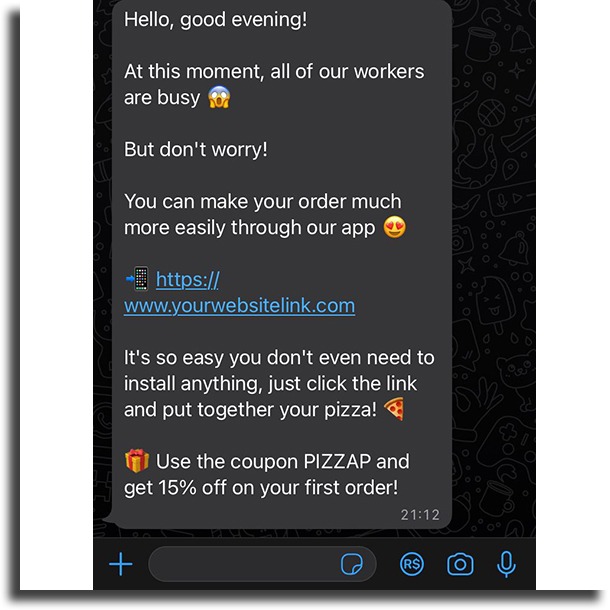 away reply WhatsApp automation