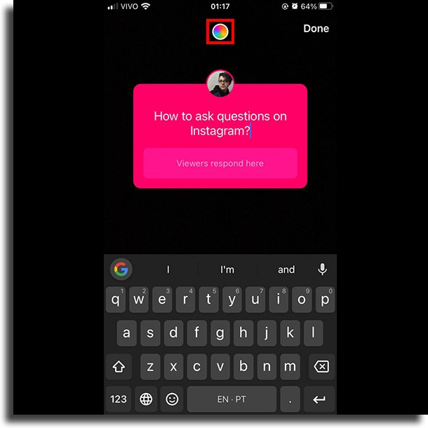change the color How to ask questions on Instagram