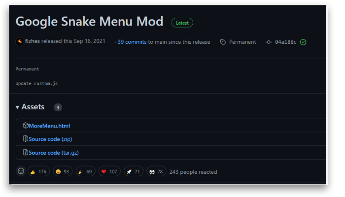 snake menu mod