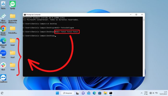 Criando pastas simultâneas com Prompt de Comando