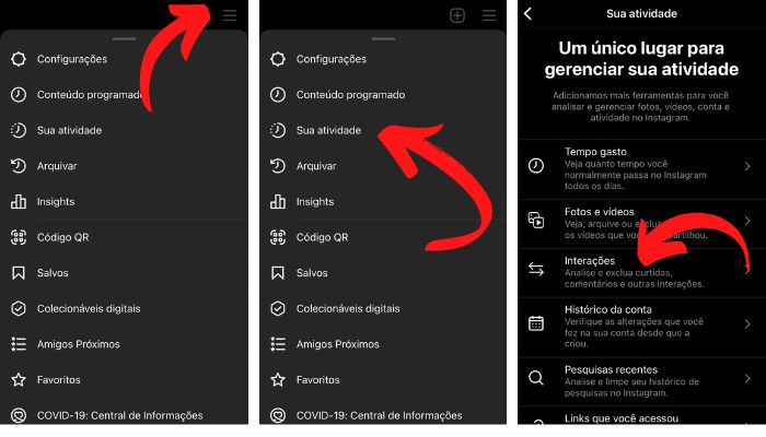 Visualizando os posts curtidos em outras páginas