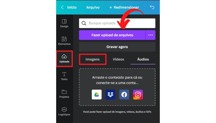 Como fazer upload da foto