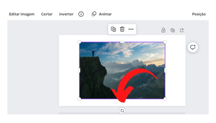 Rodando uma imagem com o Canva