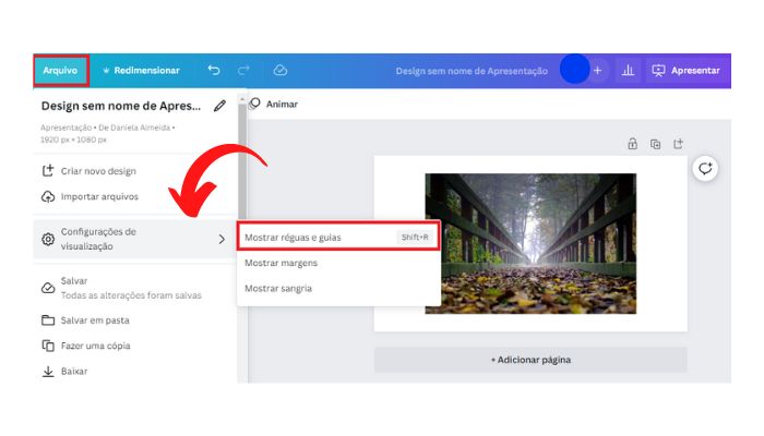 Mais opções para dimensionar a imagem no Canva