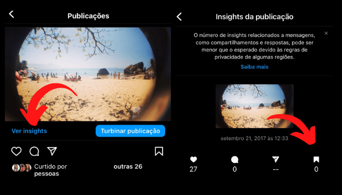 Como visualizar quantos usuários salvaram seu post