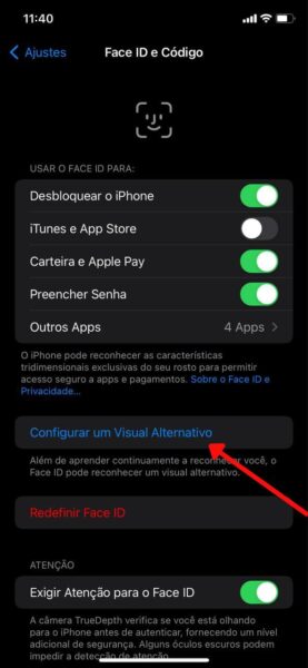 Adicionar aparencia alternativa alternativo