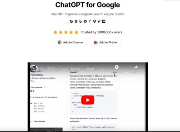 ChatGPT for Google Extensions pour ChatGPT