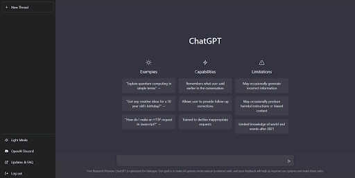 Chatbot da Openai ChatGPT