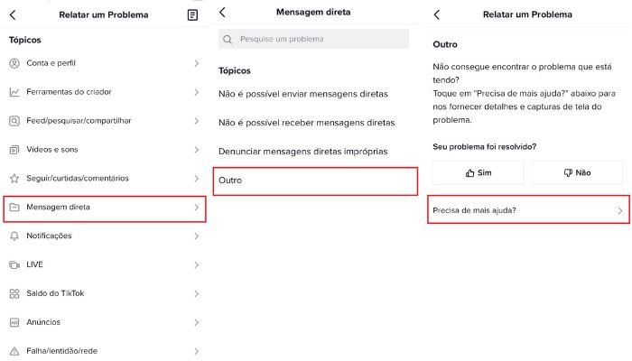 Como resolver um Bug no TikTok por mensagem direta