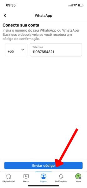 Facebook Enviar Código