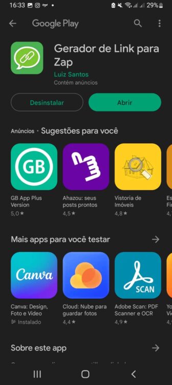 Gerador de Link para Zap