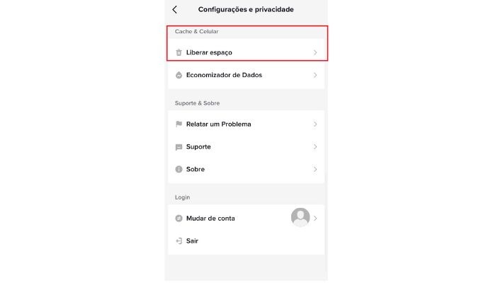 Como resolver bugs no TikTok limpando o cache