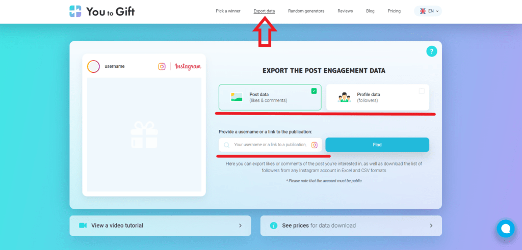 you to instagram giveaway tool