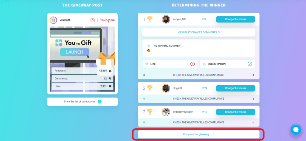 You To Giveaway Instagram Tool