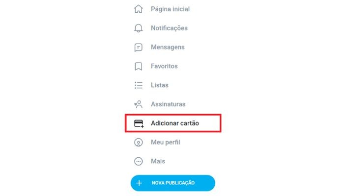 Como adicionar o cartão de crédito
