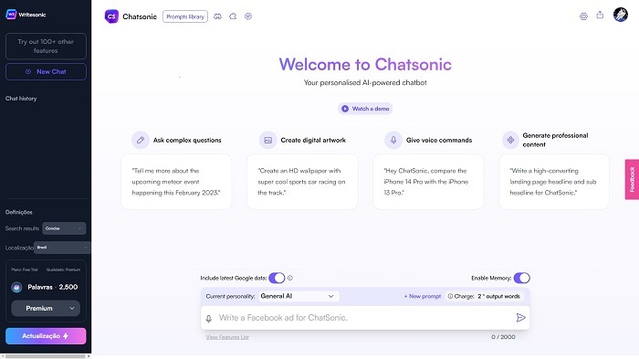 ChatSonic inteligencia artificial