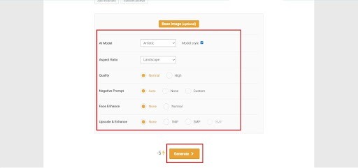 Click on Generate - artificial intelligence