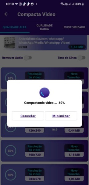 Compacta Video processando