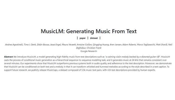 MusicLM artificial intelligence websites that create music