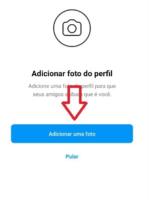 adicionar uma foto de perfil