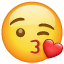 Rosto dando um beijo