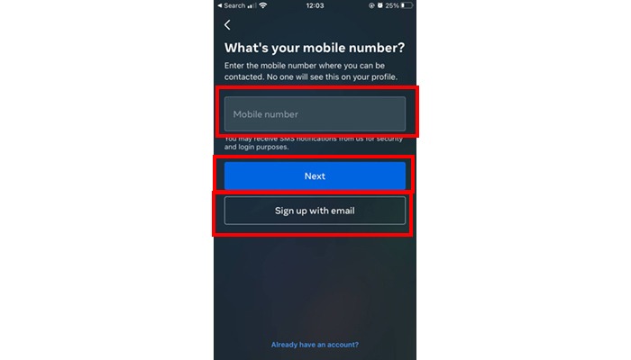 type in phone number or email How to use Instagram