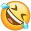 Rosto sorridente rolando de rir