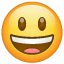 Rosto sorridente com a boca aberta