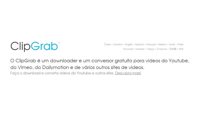 Programas para baixar playlists do YouTube ClipGrab