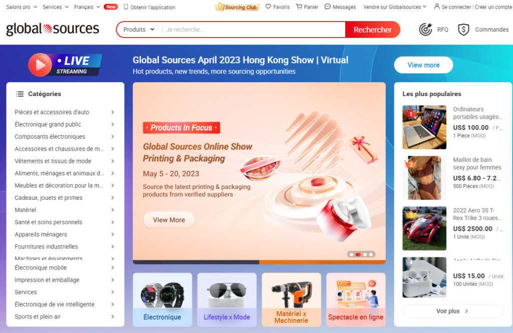 Global Sources sites pour acheter en Chine