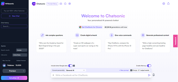 ChatSonic Alternativas a ChatGPT