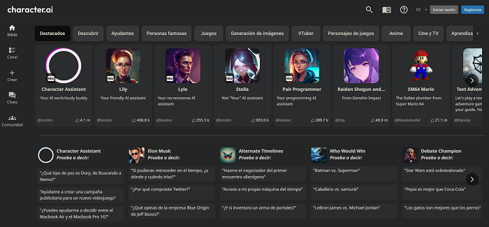 Character AI Alternativas a ChatGPT