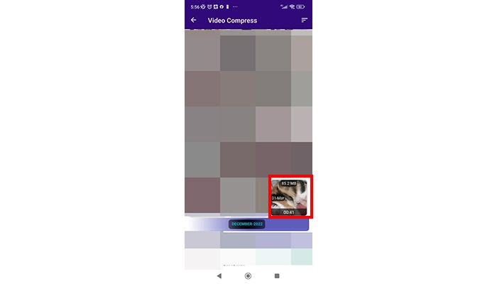 Video Compress choose video 
