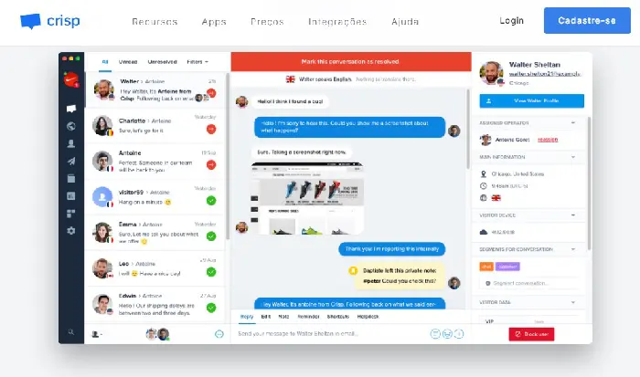 Crisp Alternativas ao Jivochat