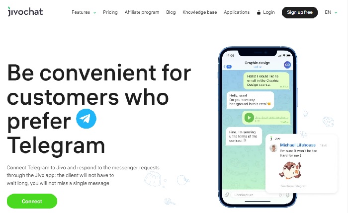 Jivochat ferramentas de suporte ao cliente