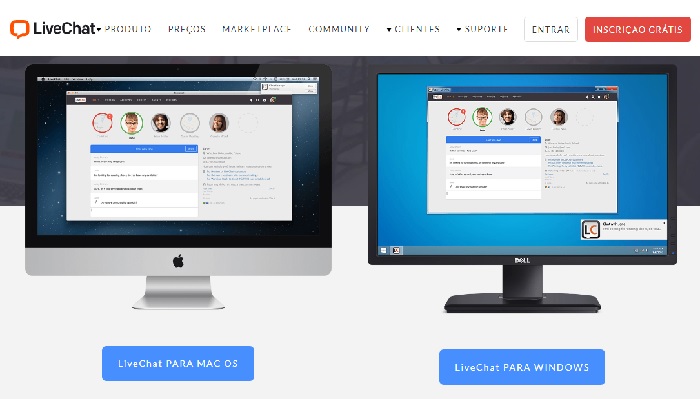 Live Chat ferramentas de suporte ao cliente