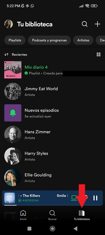 biblioteca spotify