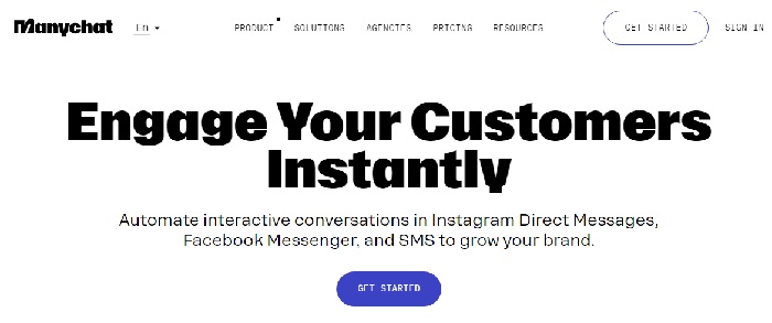 Manychat para site