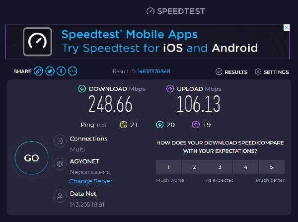 Internet minimum pour faire un live