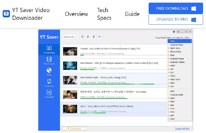 yt saver baixar vídeos do YouTube no PC