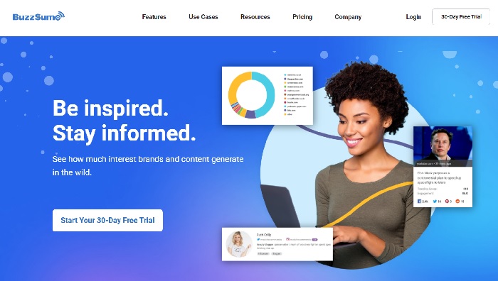 BuzzSumo Ferramentas de inteligência artificial para redes sociais