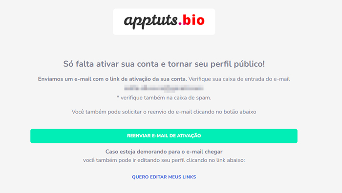 confirme o cadastro Como colocar link na bio do Instagram