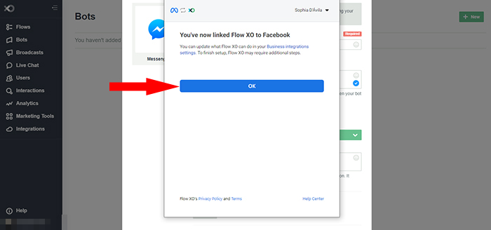 Hit ok on flowxo what is a chatbot and how to create one