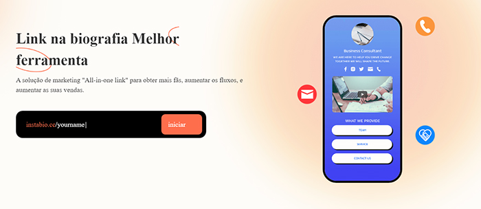 Instabio page Linktree or Instabio