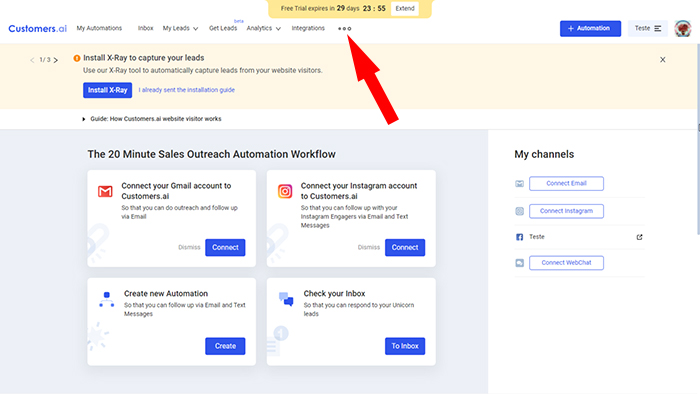 click the three dots mobilemonkey 