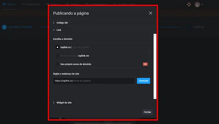 opções para publicar Taplink opções para publicar Taplink
