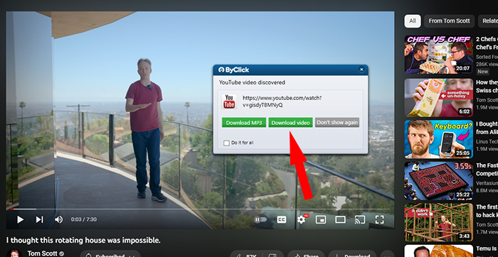 hit download button how to use ByClick Downloader