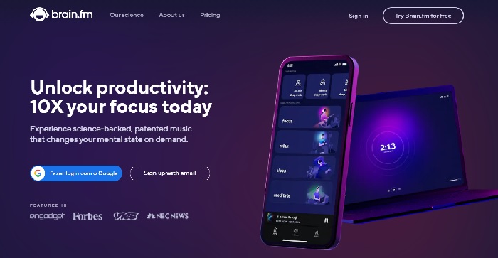 Brain.fm música para trabajar concentrado